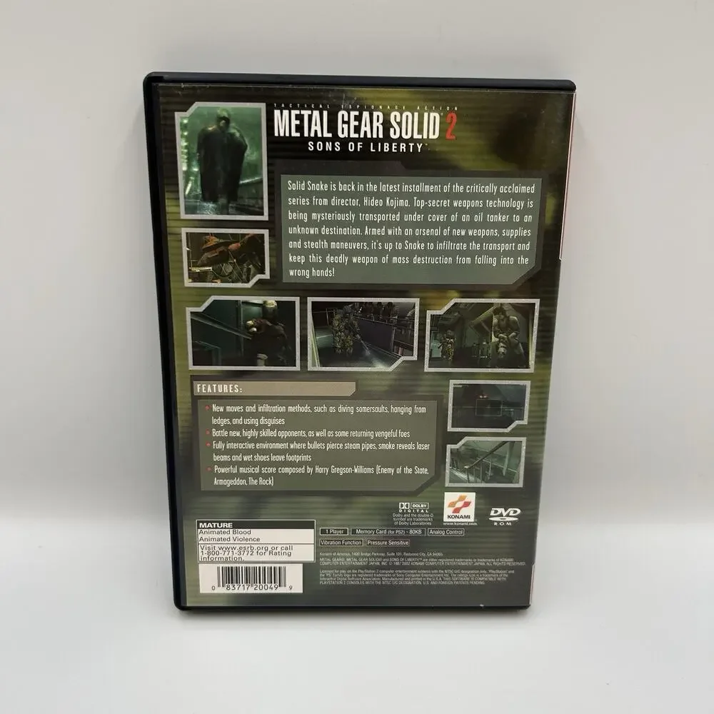 Metal Gear Solid 2: Sons of Liberty (Sony Playstation 2 PS2) CIB - Greatest Hits
